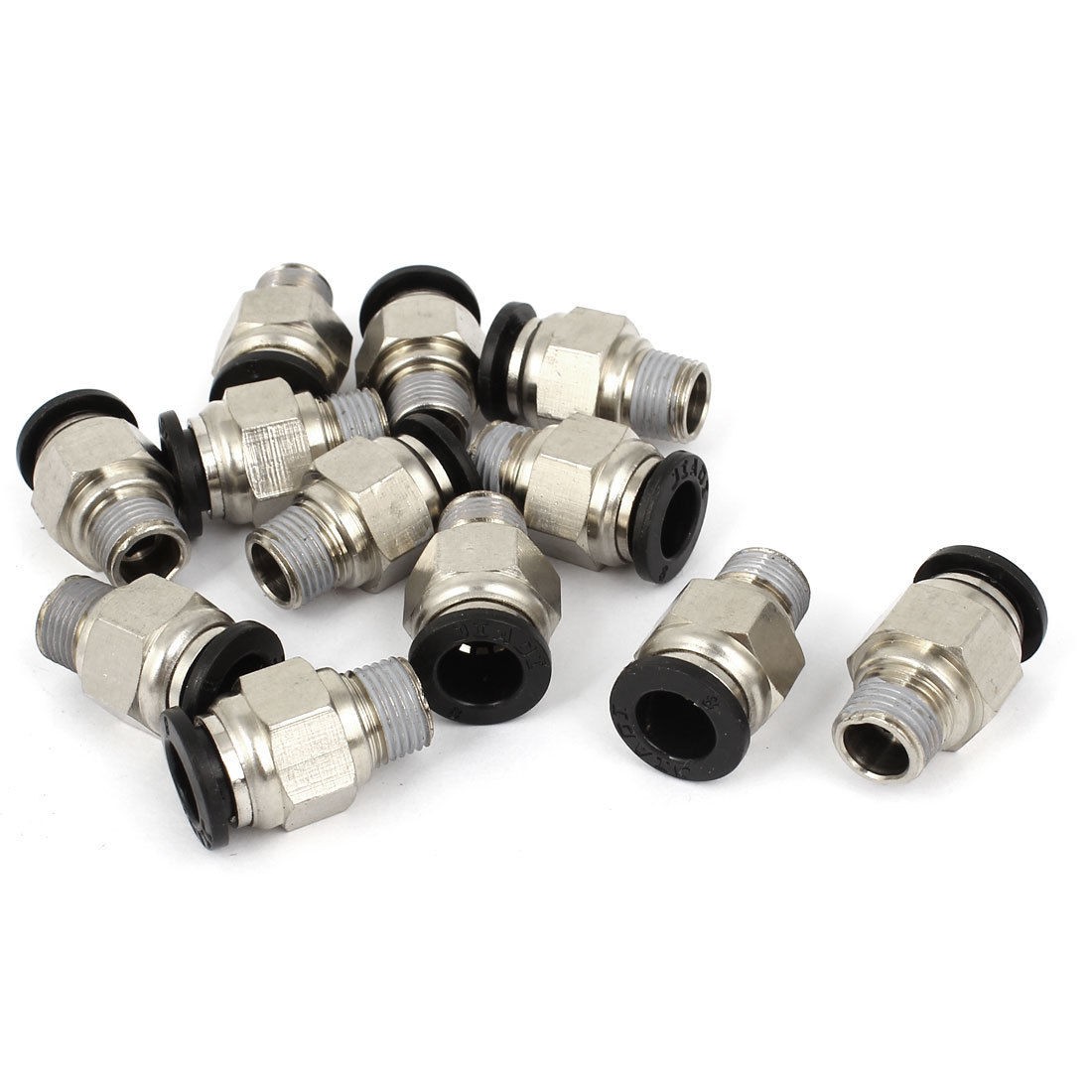 12pcs 1 8BSP Male Thread 8mm Push in Joint Pneumatic Connector Quick Fittings
