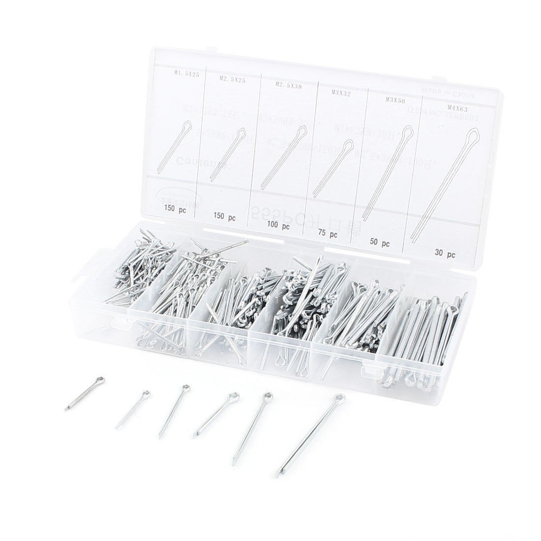 555 x Hair Pin Cotter Clip Key Assortment Fastener Tool Kit Set w Case