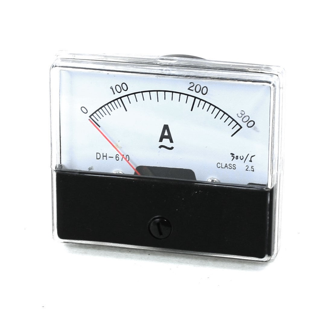 White Clear Square Plastic Shell AC 0 300A Analogue Ampere Panel Meter