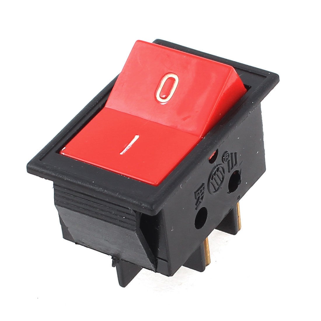 Red Mini Snap in Open on Off Power Rocker Switch 4 Pins DPST AC 250V 6A 125V 10A