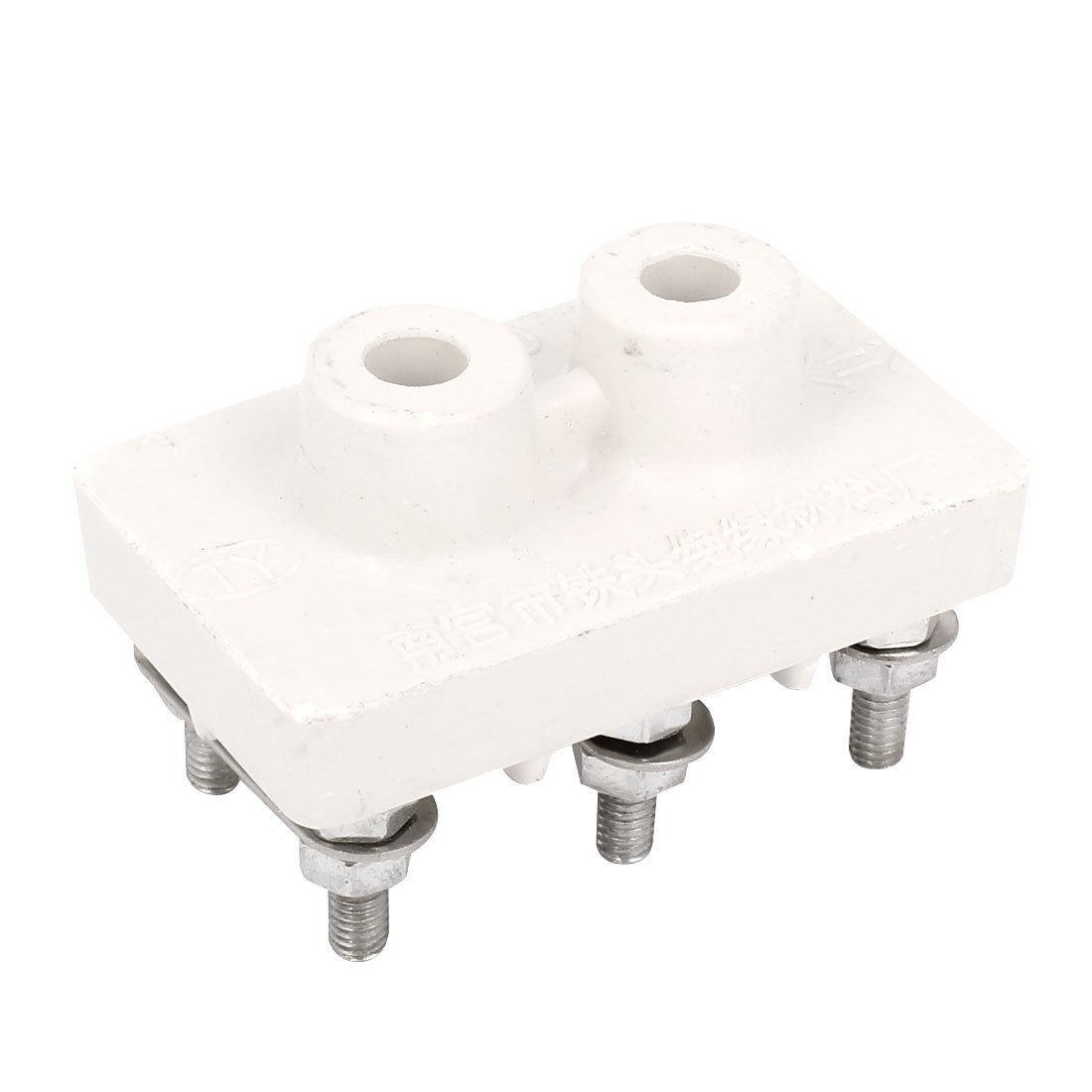 White Ceramic Cover Tual Rows 6 Positions Single Phase Barrier Terminal Block