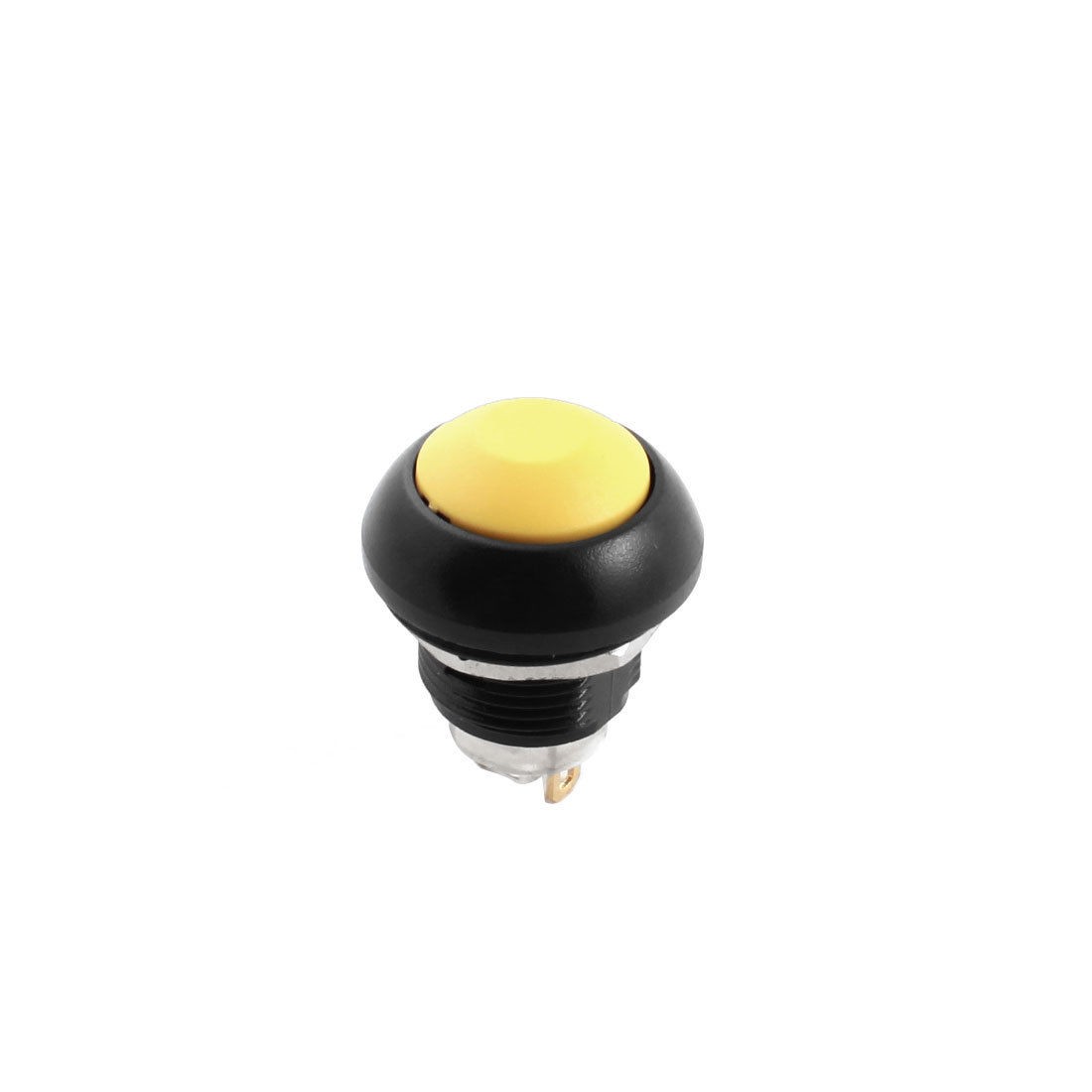 12mm SPST Normal Open Momentary Yellow Plastic Push Button Switch DC 36V 2A