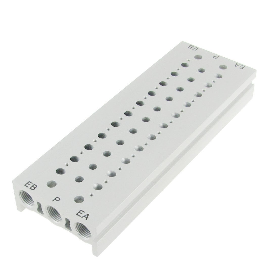 Rectangle Aluminum Block Manifold Solenoid Valve Base 11 Stations