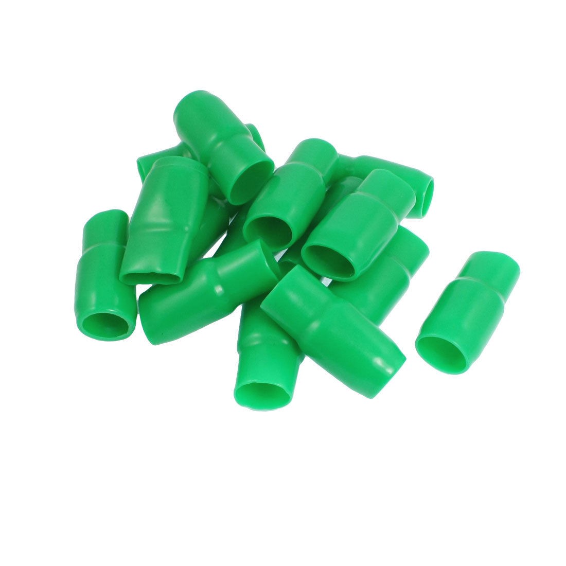 15 Pcs 18mm x 17mm Green Soft PVC Battery Terminal Boots Insulated Covers