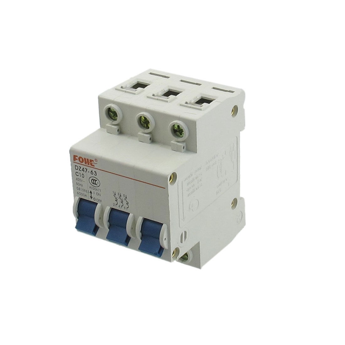 AC 400V 10A 3 Pole Overload Protection MCB Mini Circuit Breaker