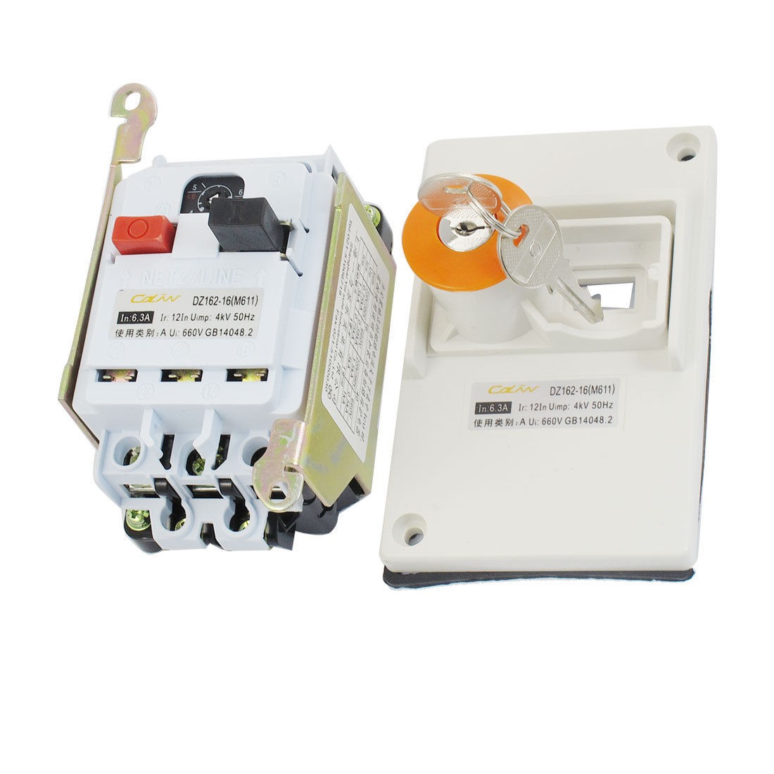 DZ162-16 AC 660V 6.3A 3P Motor Protection Circuit Breaker w Key