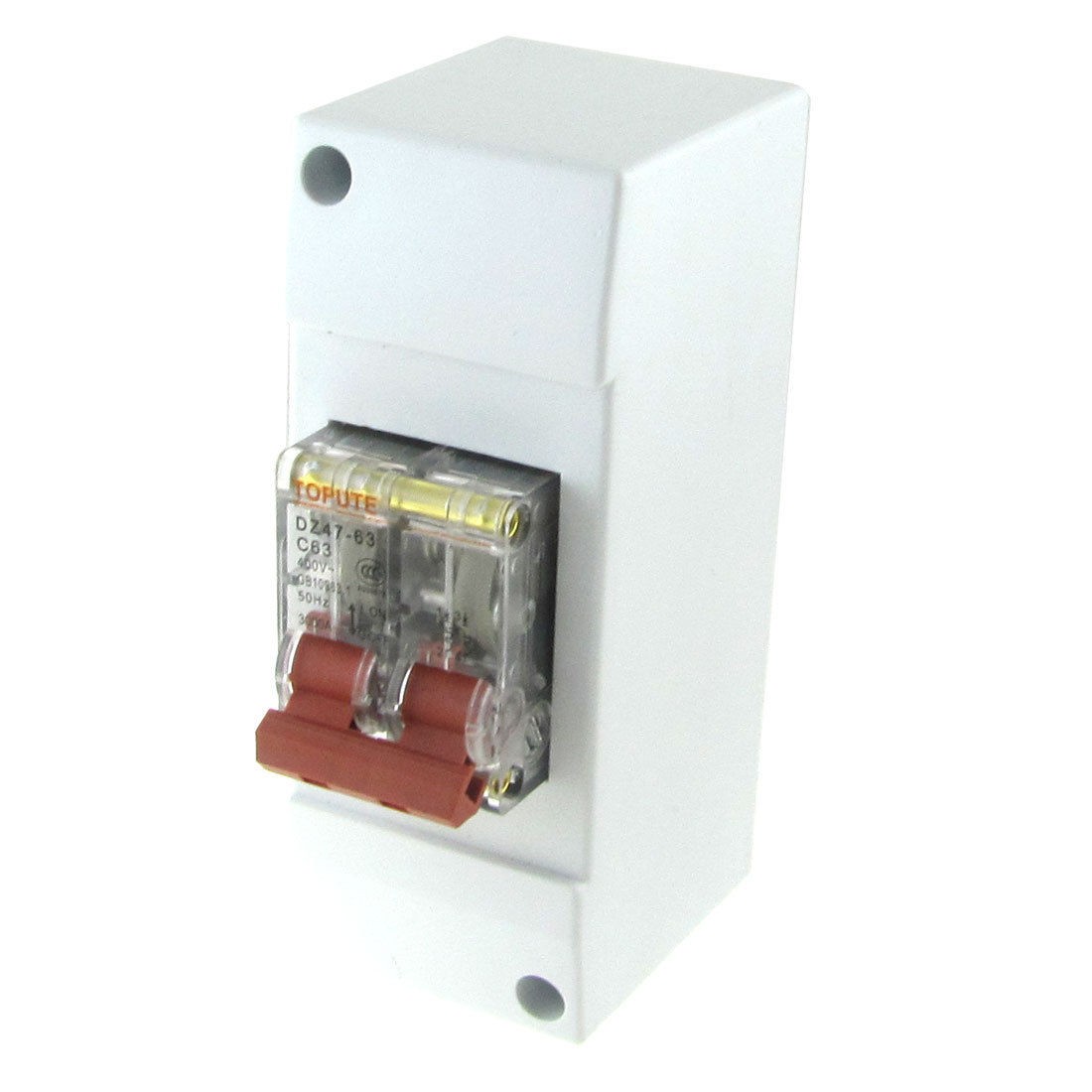 AC 400V 63A 2P Transparent Mini Circuit Breaker MCB with Housing