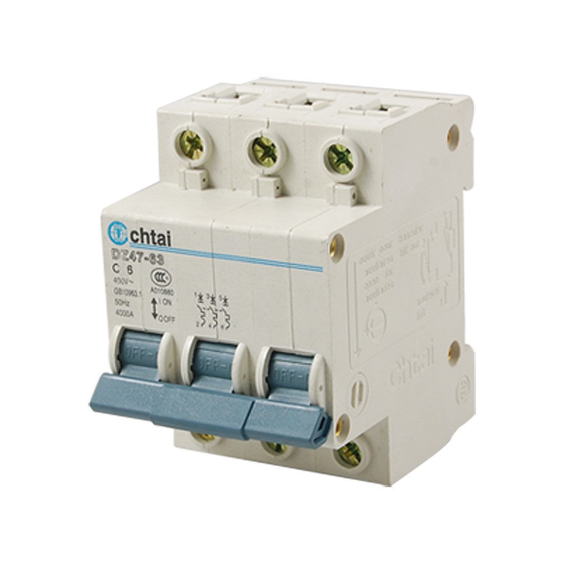 C6 4 Pole Overload Mini Circuit Breaker AC400V 4000A