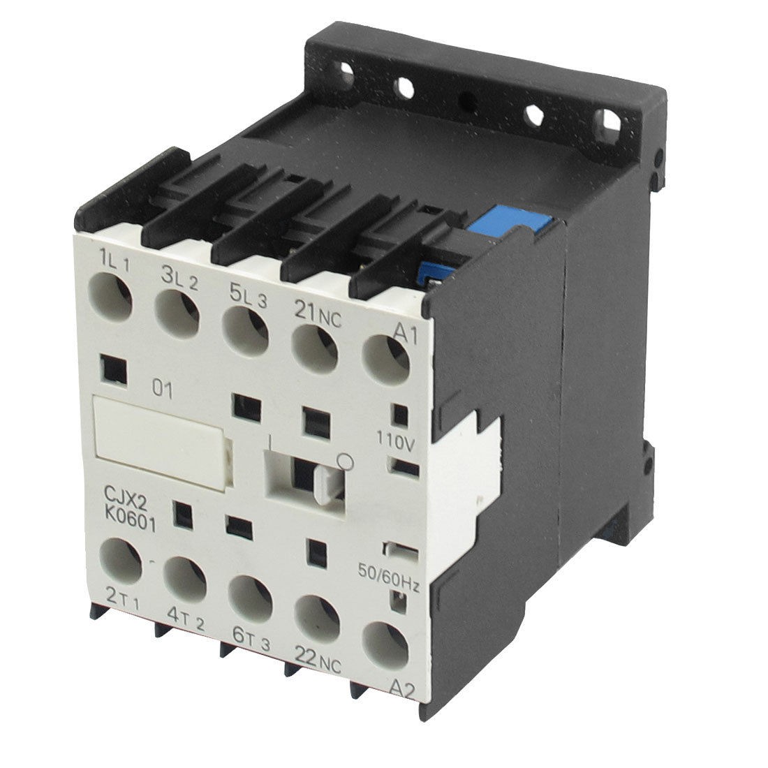 CJX2 K0601 110 Volts Coil 35mm DIN Rail 6A Three Pole 3P 1NC AC Contactor