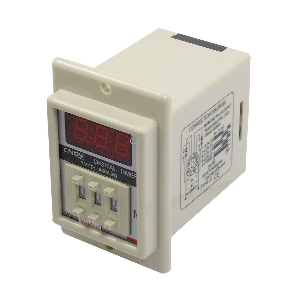 White AC DC 36V Power on Delay Timer Time Relay 1 999 Minute 8 Pins ASY 3D