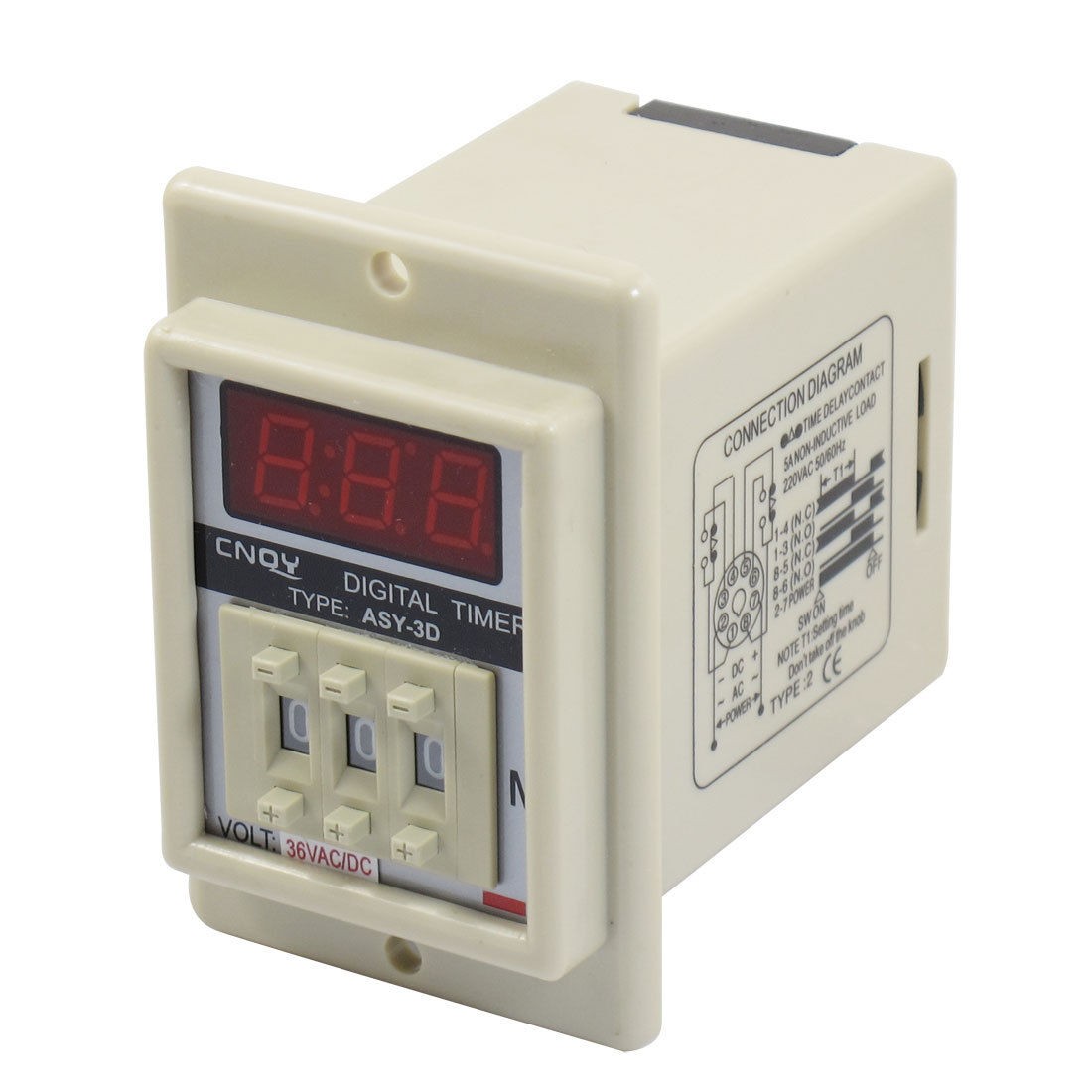 AC DC 36V 8 Pin 0 1 99 9 Minutes Digital Timer Time Delay Relay Beige ASY 3D
