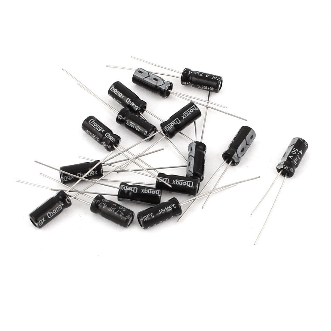15 Pcs Radial Lead Non Polarized Aluminum Electrolytic Capacitors 4 7uF 50V