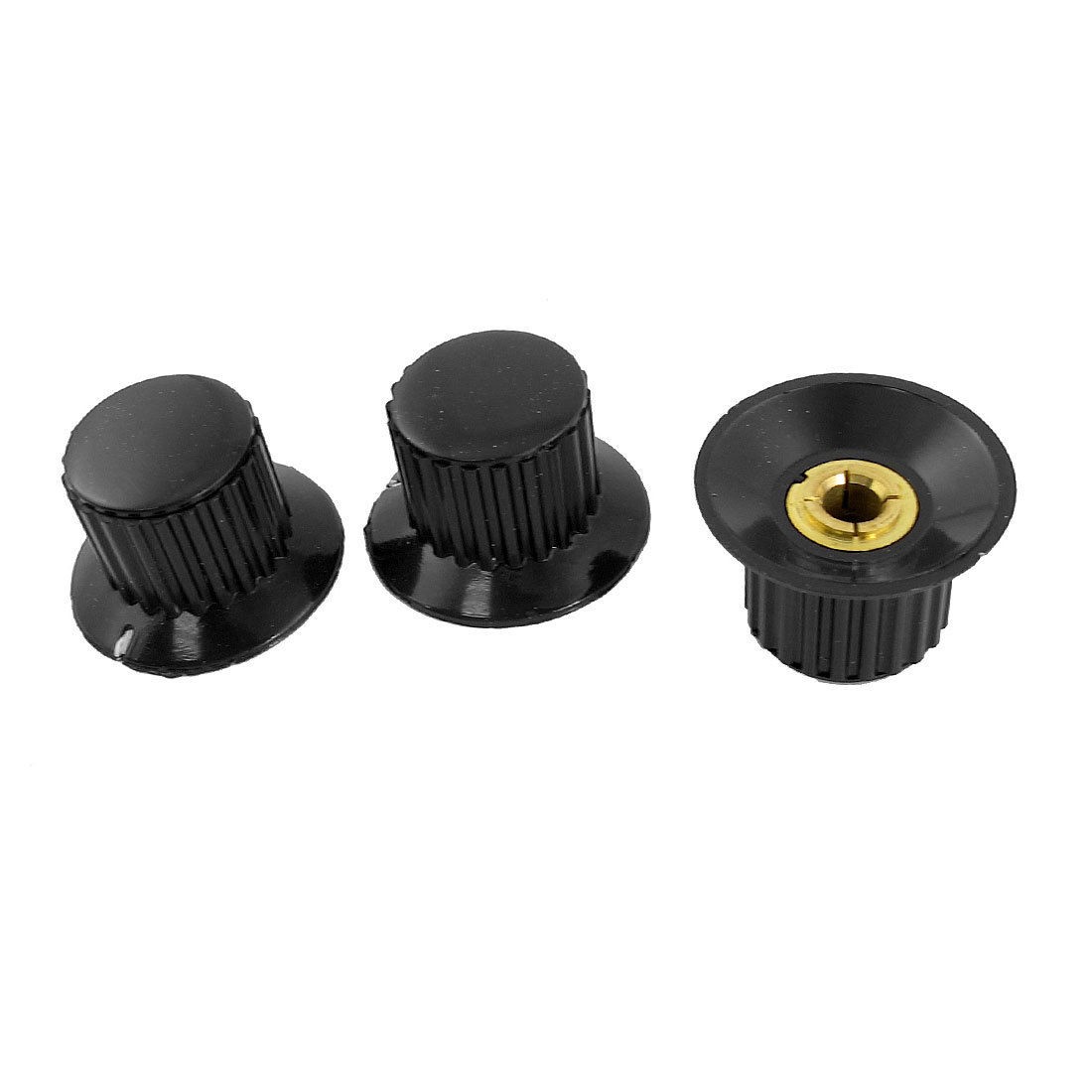 3 Pcs 6mm Hole Diameter Potentiometer Knob Cover Cap 32mmx20mm Black KYP32 20 6J