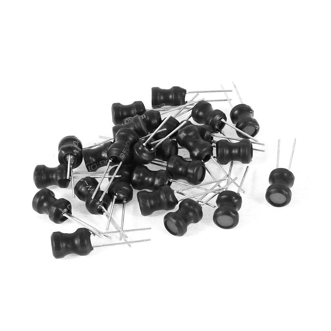 25 Pieces Black Silver Tone Electronic Circuit Power Inductor 6x8mm 100uH