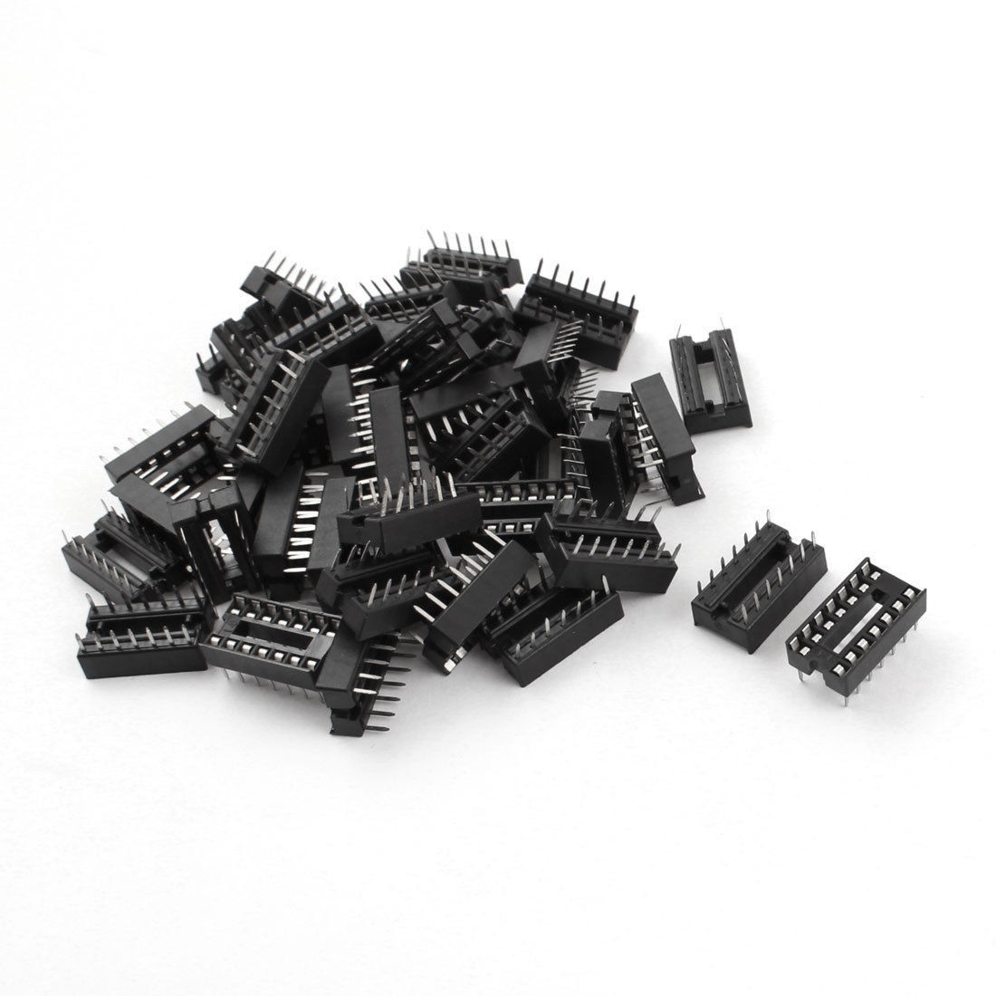 40pcs 2 54mm PCB Board 2 Row 14 Pin DIP Solder Type IC Socket Adapter
