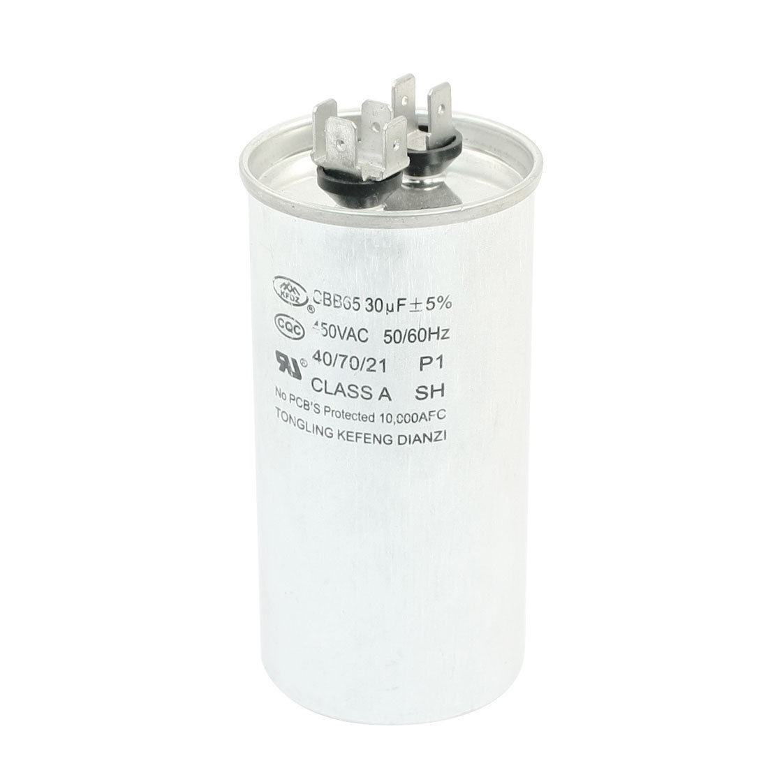 AC 450V 30uF 5 50 60Hz Air Conditioner Motor Run Capacitor CBB65 Silver Tone