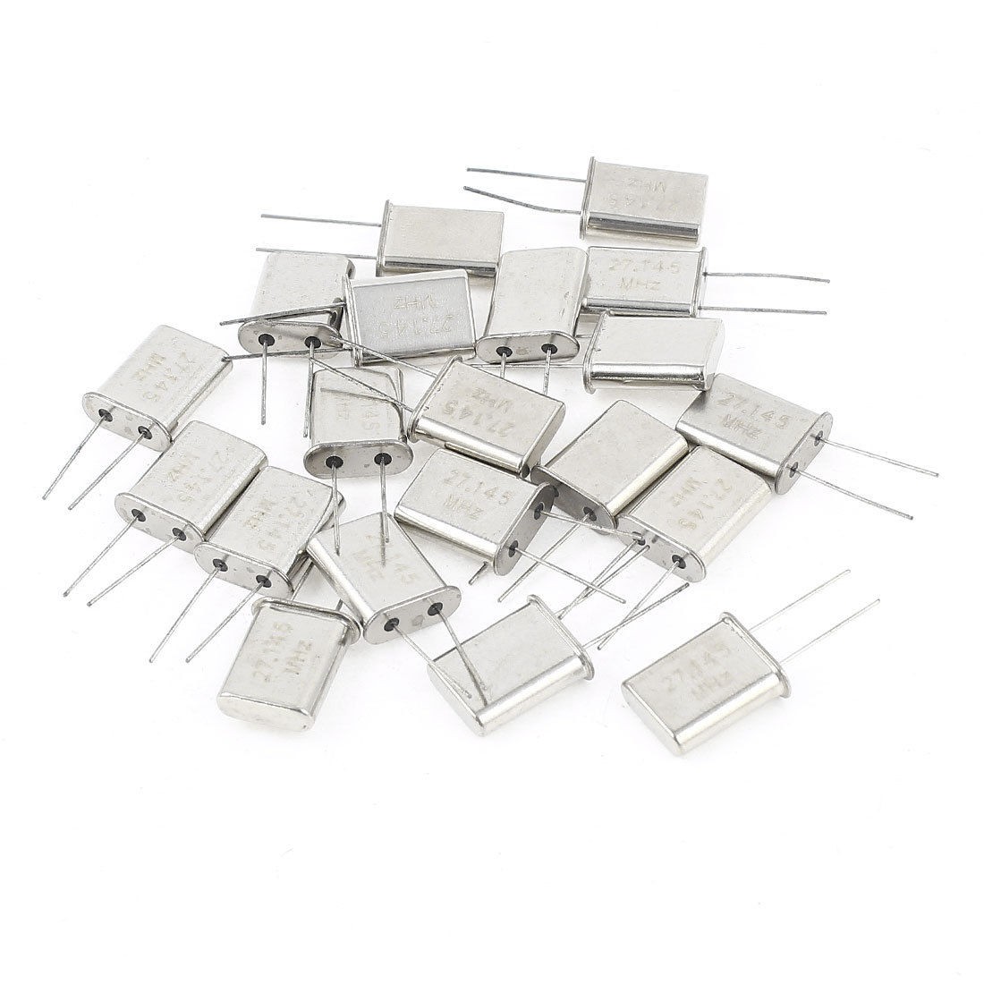20 Pieces 27 145MHz 27 145M Passive Quartz Crystal Oscillator Silver Tone HC 49U