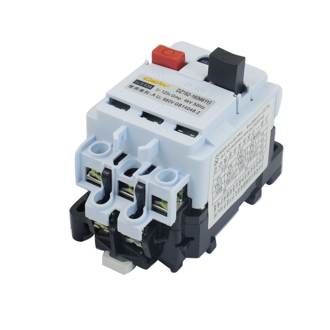 DZ162-16 AC 660V 0.63A 3 Pole Linked Base Circuit Breaker
