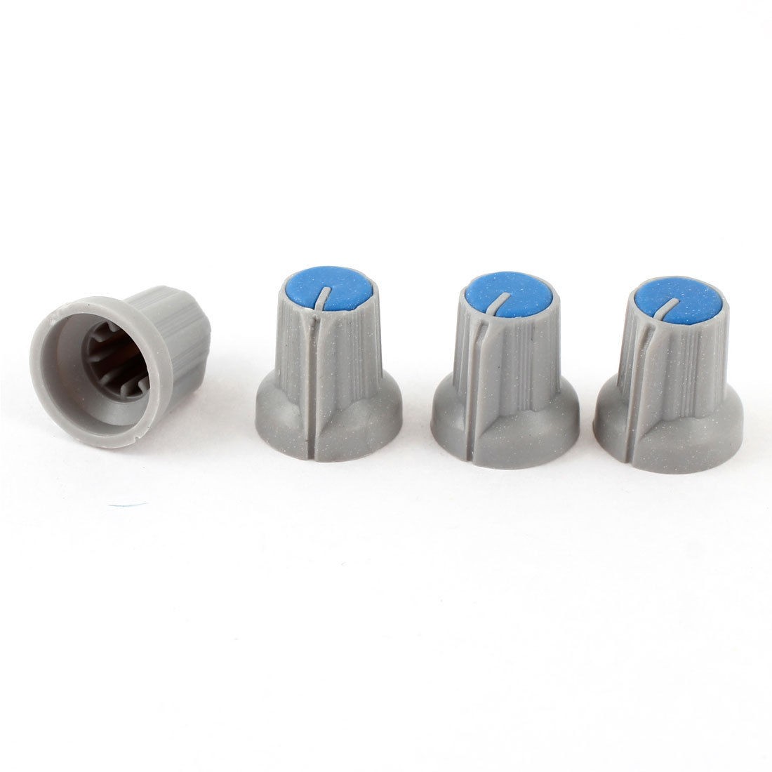4pcs 5 5mm Knurled Shaft Taper Volume Knob Cap Gray Blue for Potentiometer Pot
