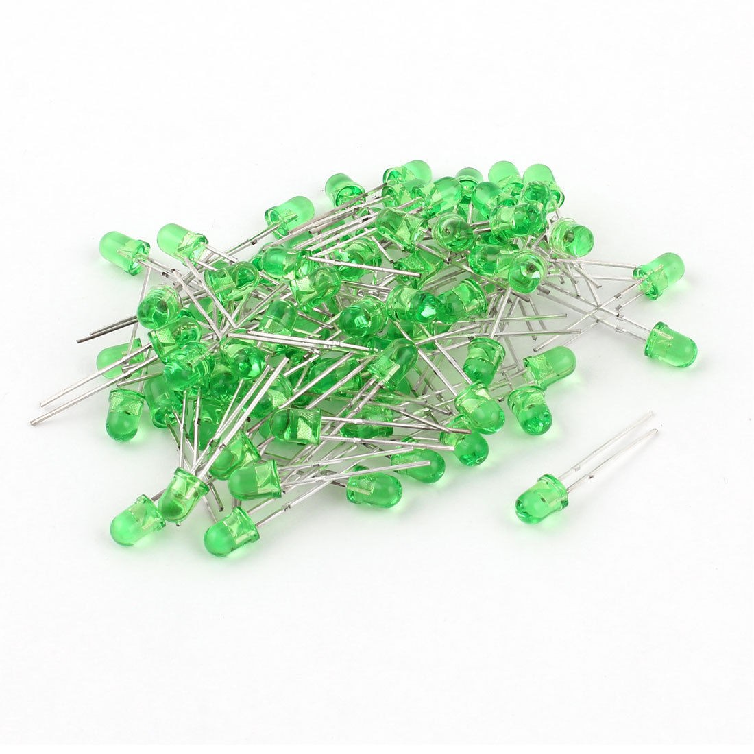 80 Pieces Straw Hat 4mm Diameter Green LED Lamp Light Emitting Diode DC 2 5 3 0V