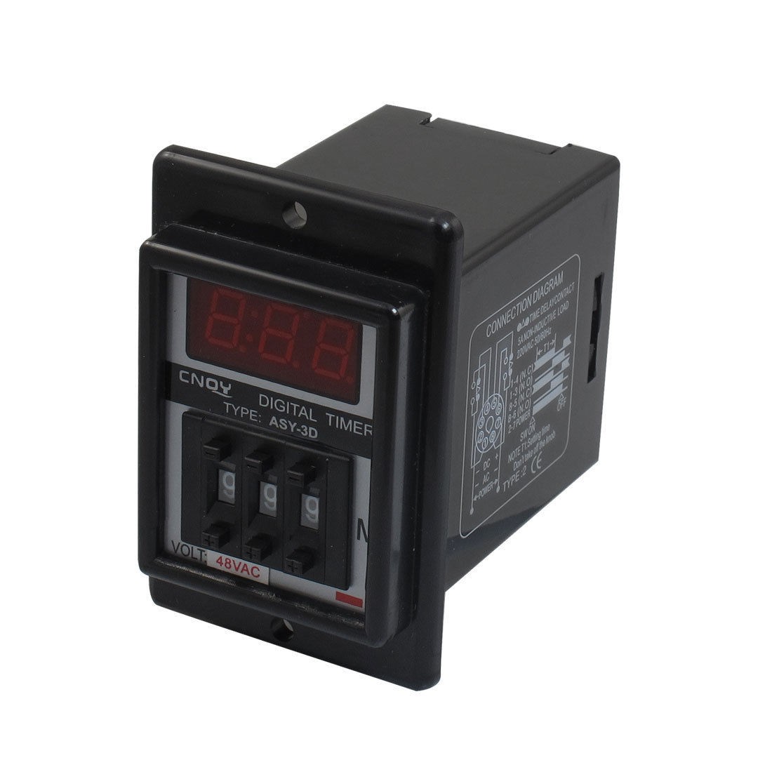 Black AC 48V Power on Delay Timer Time Relay 1 999 Minute 8 Pins ASY 3D