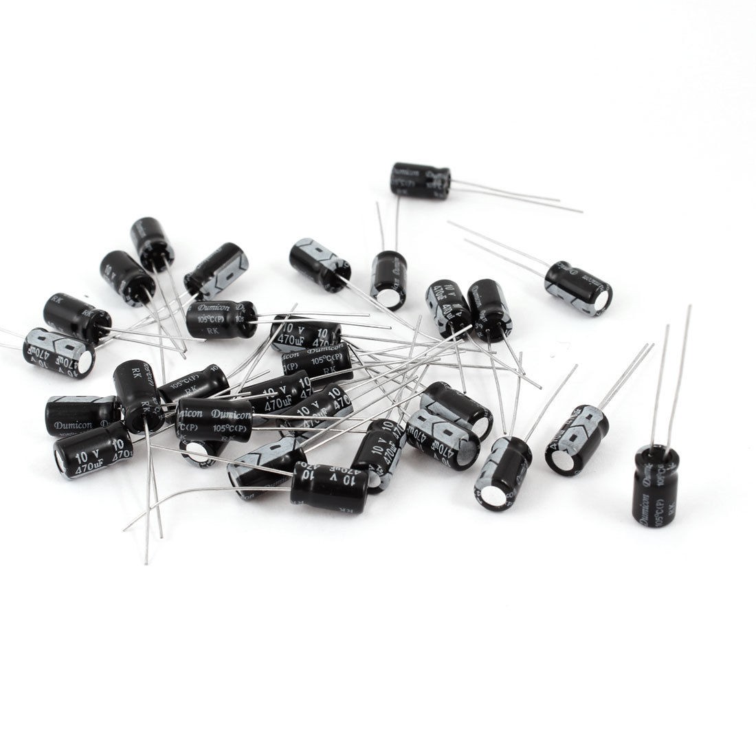 30pcs 10V 470uF Radial Cylindrical Aluminum Electrolytic Capacitor