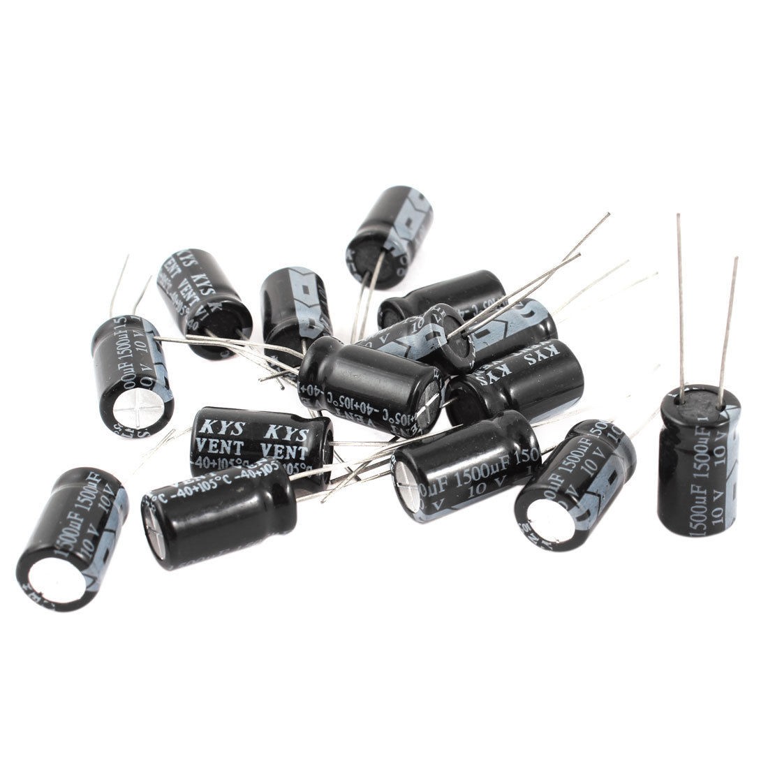 15pcs 10V 1500UF Radial Cylindrical Aluminum Electrolytic Capacitor