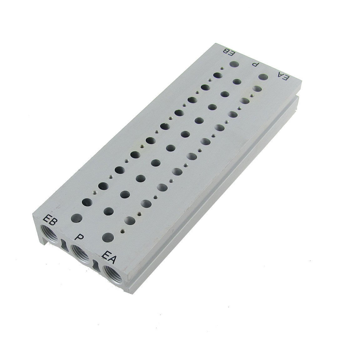 Rectangle Aluminum Block Manifold Solenoid Valve Base 10 Stations