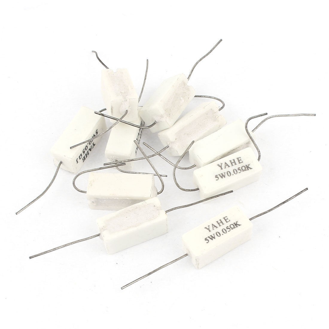 10 Pcs Wirewound Ceramic Cement Resistor 0 05 Ohm 5 5W Watt