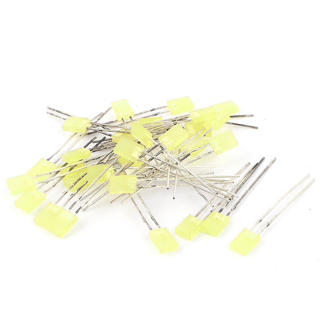 30 Pcs 7 5x5x2 5mm Rectangle Head Yellow LED Light Emitting Diodes