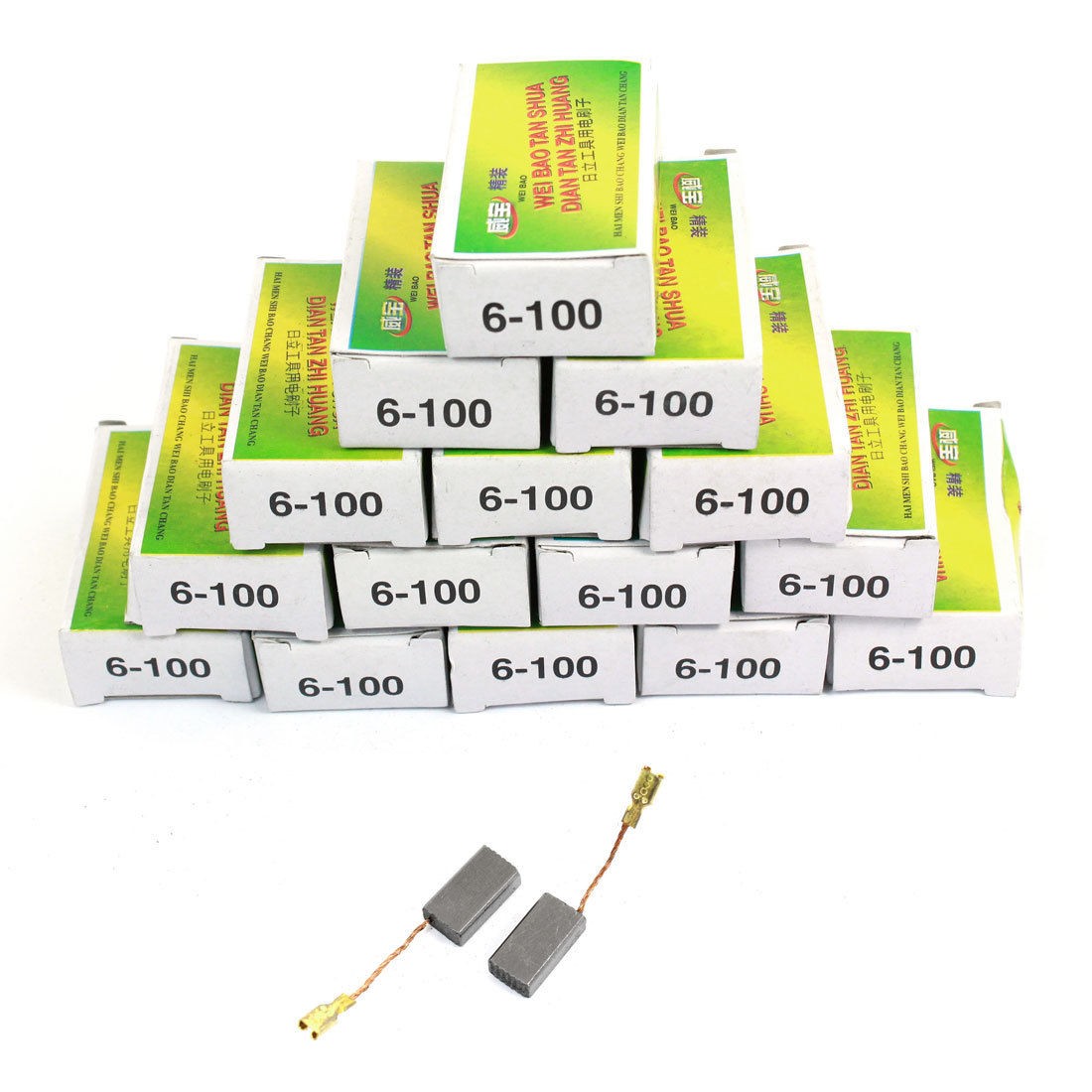 30 Pcs 15mm x 8mm x 5mm 6 100 Carbon Brushes for Electric Drill Motor