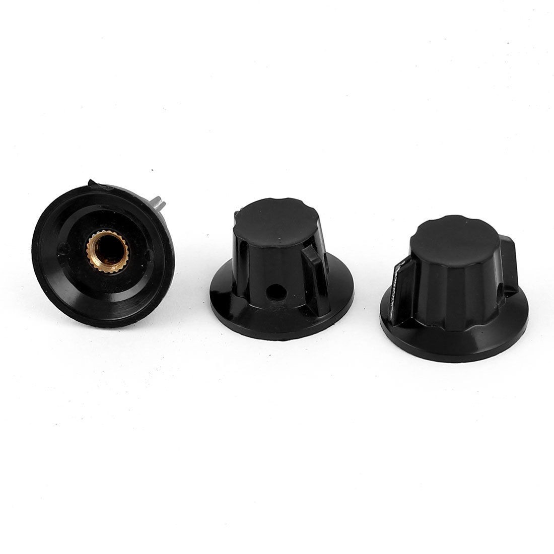 3pcs 6mm Shaft Insert Dia Potentiometer Mixer Control Rotary Knobs Black