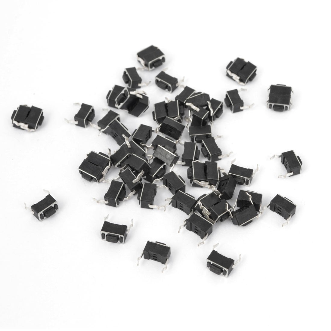 55pcs Momentary PCB Pushbutton Tact Tactile Switch DIP 2 Pins 3mmx6mmx4 3mm