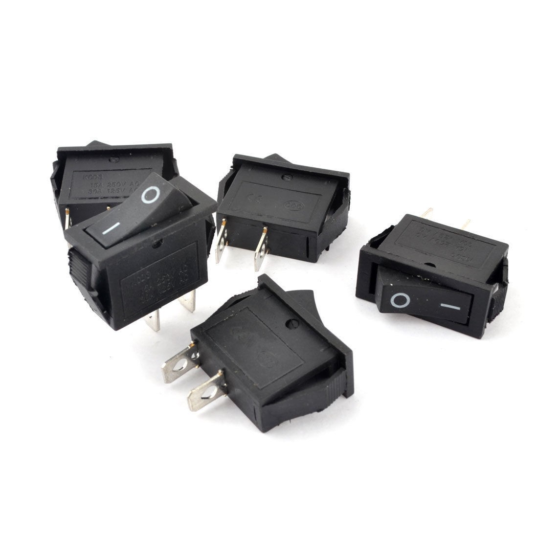 5 Pcs 15A 250VAC 30A 125VAC Panel Mount Latching Action Rocker Switches