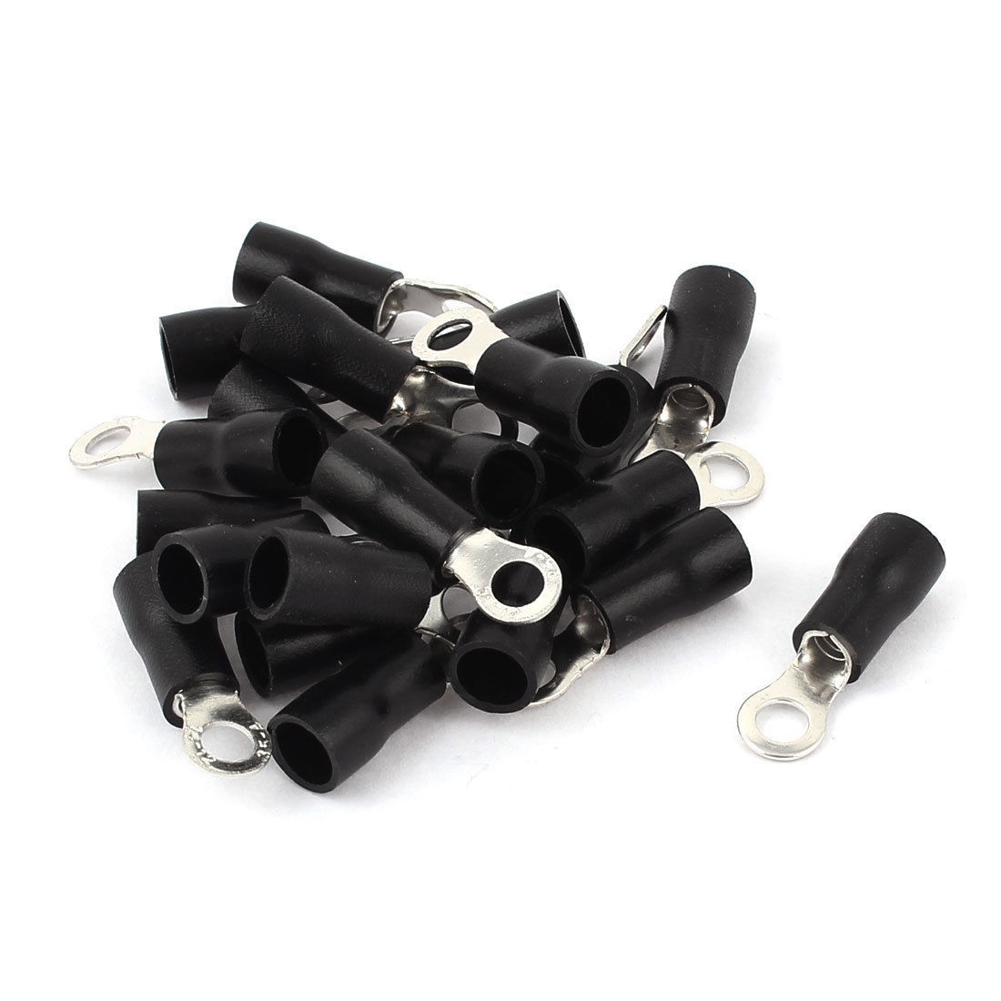20 Pcs 3 5 4S Insulated Wire Connector Ring Crimp Terminal Black 14 12AWG