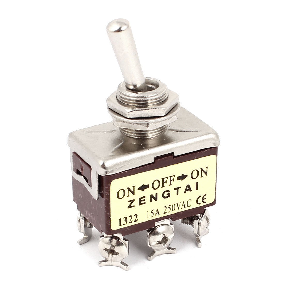 AC 250V 15A 3 Position 6 Screw Terminals DPST Locking Latching Toggle Switch