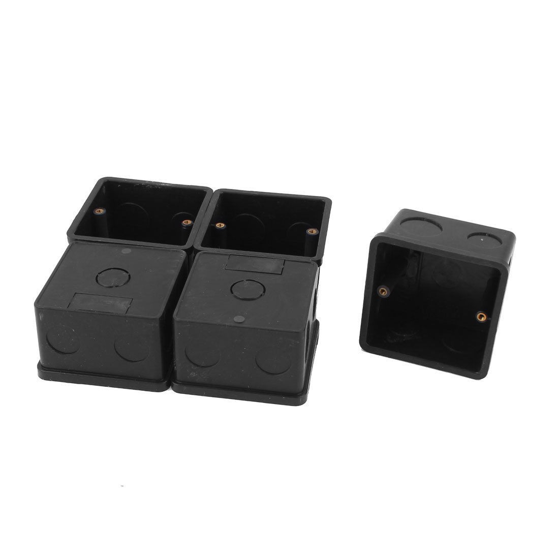 5 x Black PVC Square Electrical Junction Box Switch Connection Case 70x70x50mm