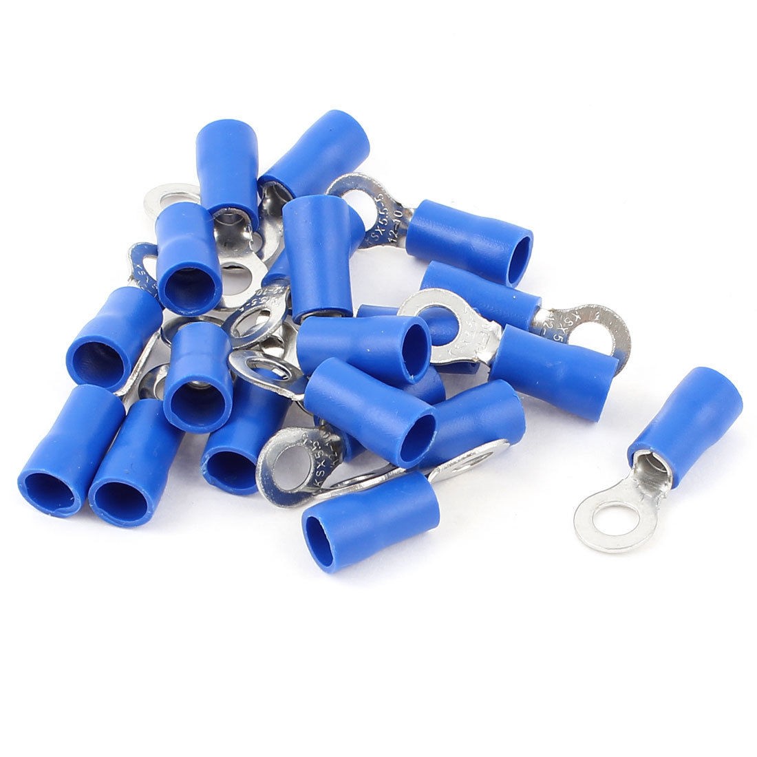 20 Pcs 5 5 5S Insulated Wire Connector Ring Crimp Terminal Blue 12 10AWG