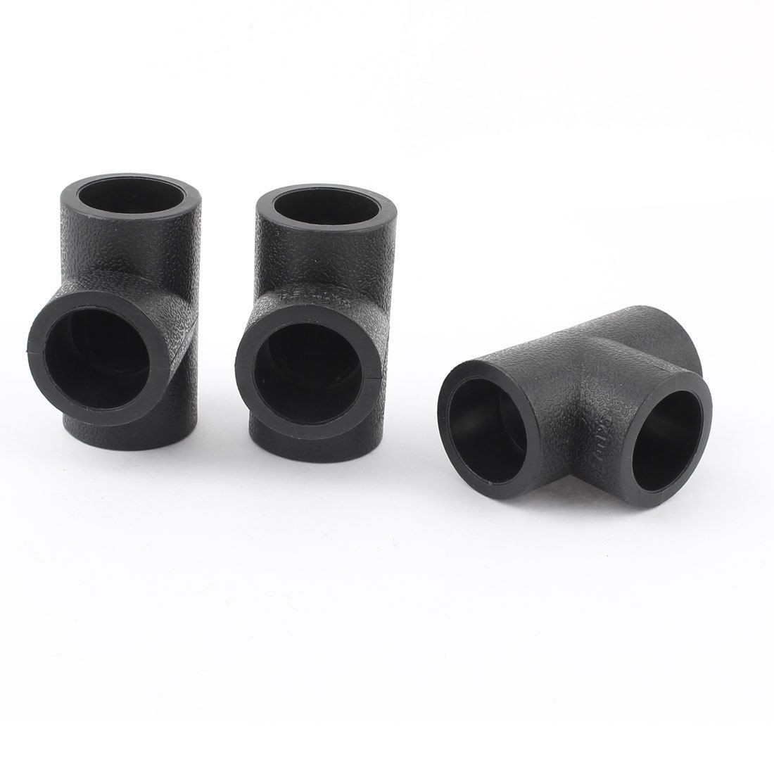 3 Pcs 25mm HDPE Socket Fusion Water Gas Equal Tee Pipe Fitting Coupling Black