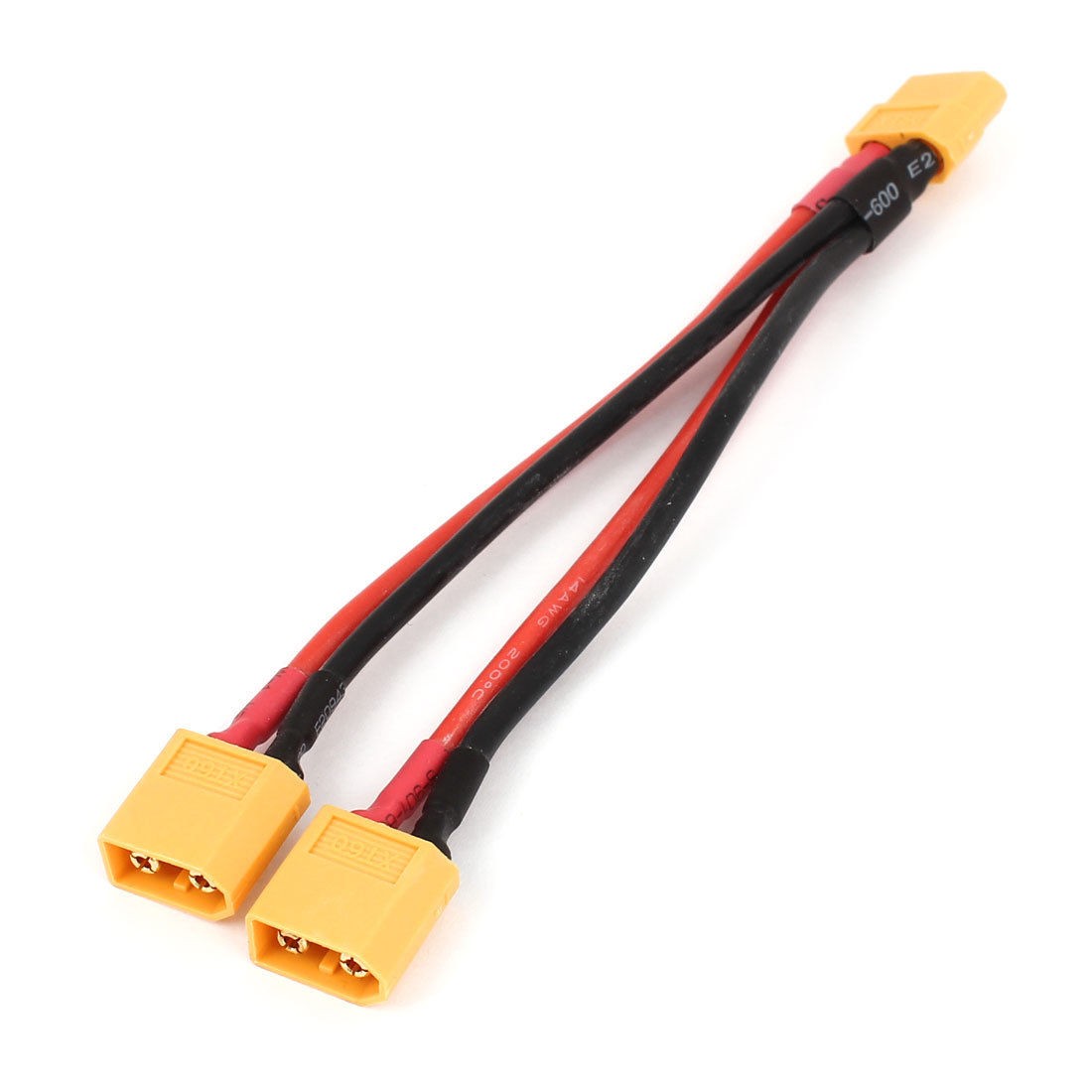 XT60 2 Male to 1 Female Plug Parallel Charge Cable 16cm Long for RC Battery