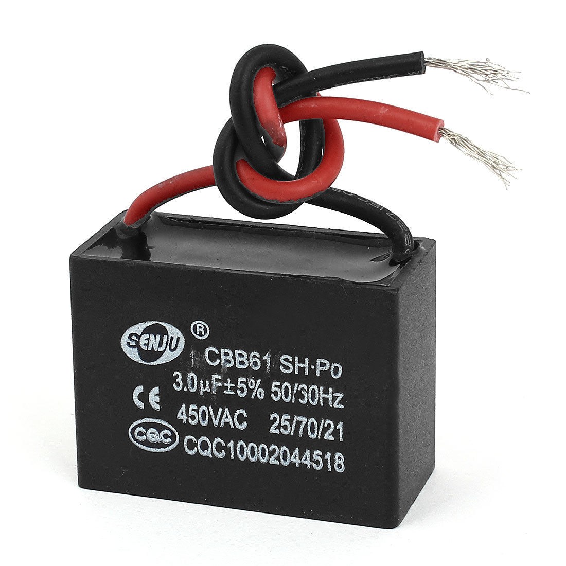 AC 450V 3 0uF 50 60 Hz 2 Wired Motor Run Capacitor Black CBB61