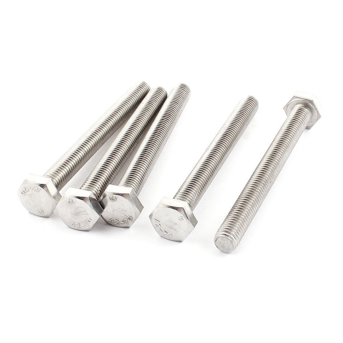 5pcs A2 70 Stainless Steel Hex Hexgon Cap Srews 10mm x 100mm