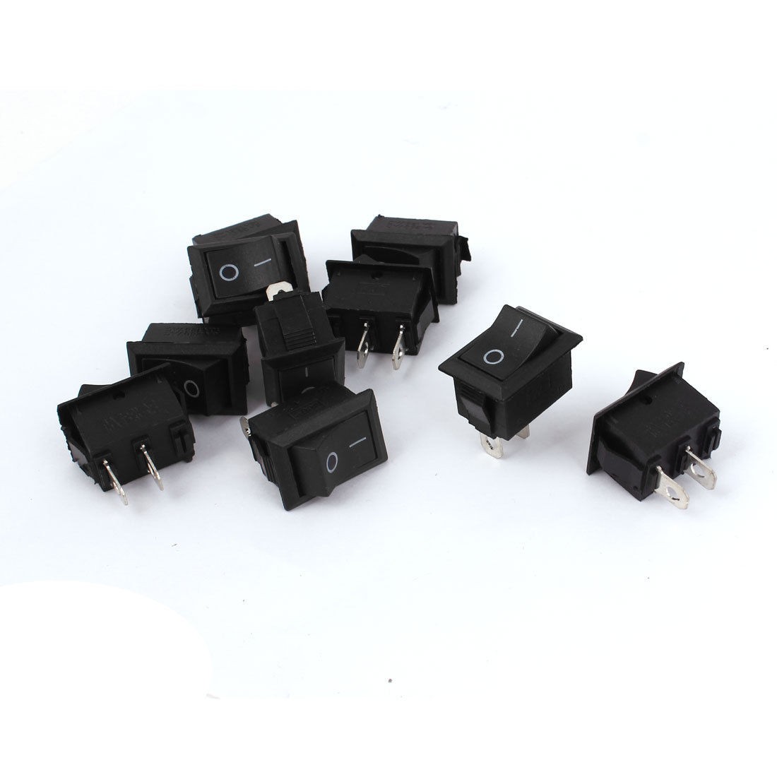AC 250V 6A 125V 10A 2 Pin I O 2 Position SPST Boat Rocker Switch 10 Pcs