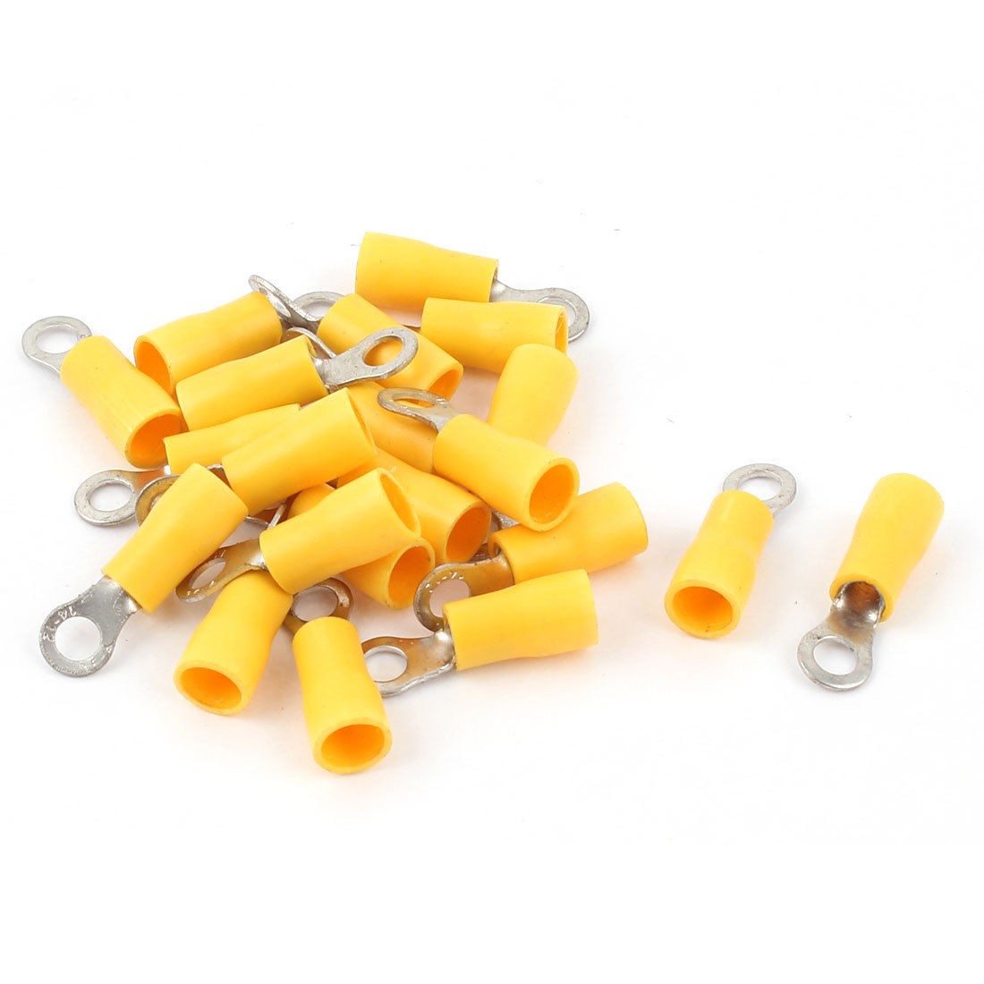 20 Pcs 3 5 4S Insulated Wire Connector Ring Crimp Terminal Yellow 14 12AWG