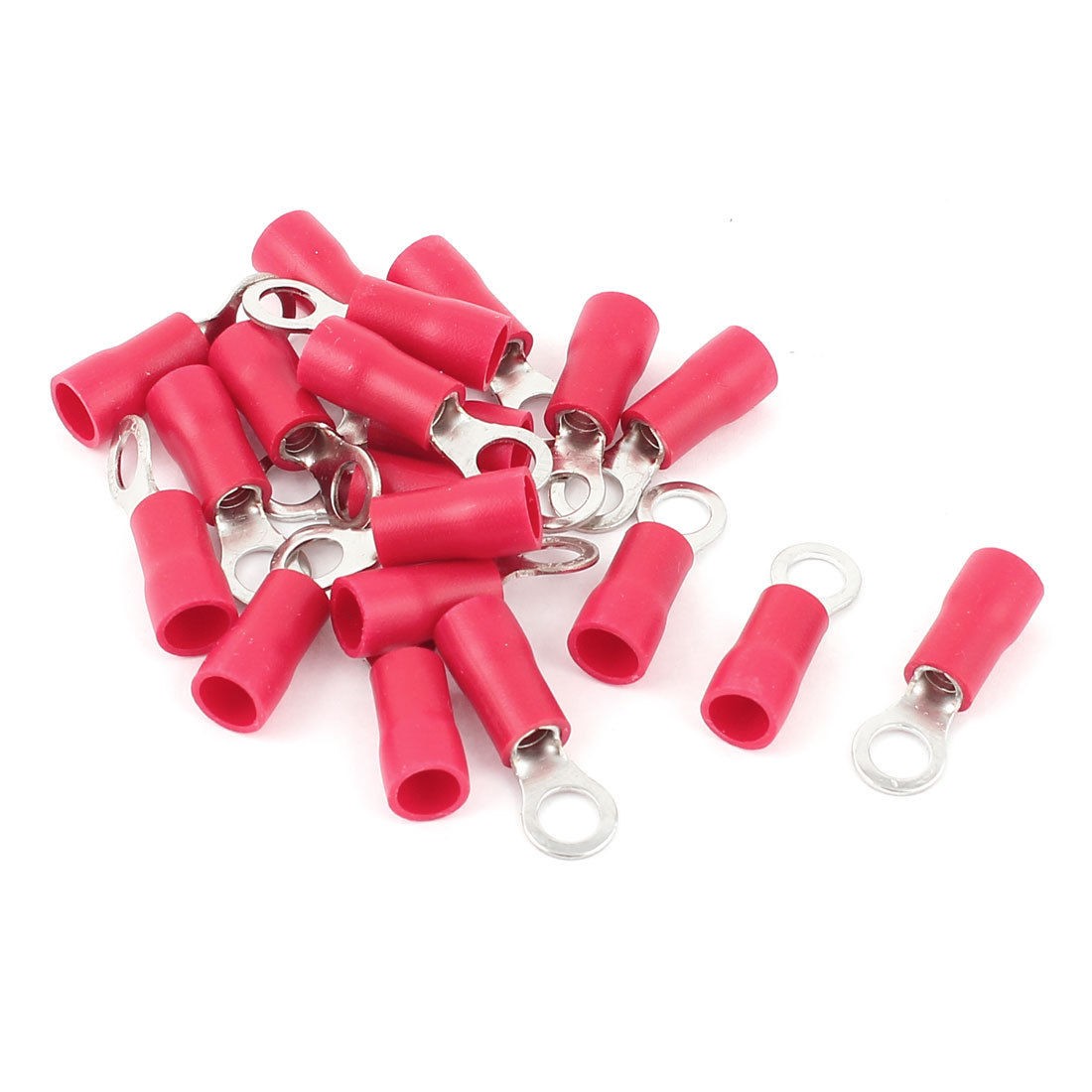 20 Pcs 3 5 5S Insulated Wire Connector Ring Crimp Terminal Red 14 12AWG