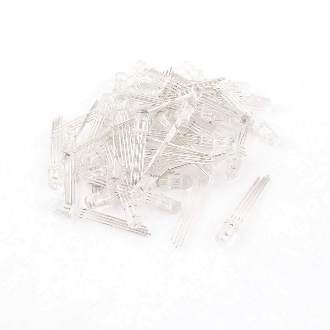 50pcs 5mm 4pin RGB Tri Color Common Cathode LED Light Red Green Blue