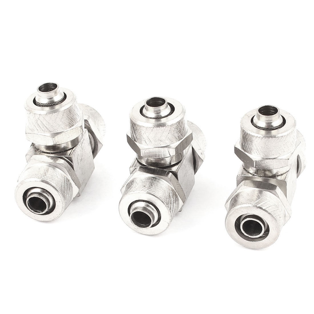 3pcs T Shape 3 Way 5mmx8mm Tube Pneumatic Quick Coupler Connector