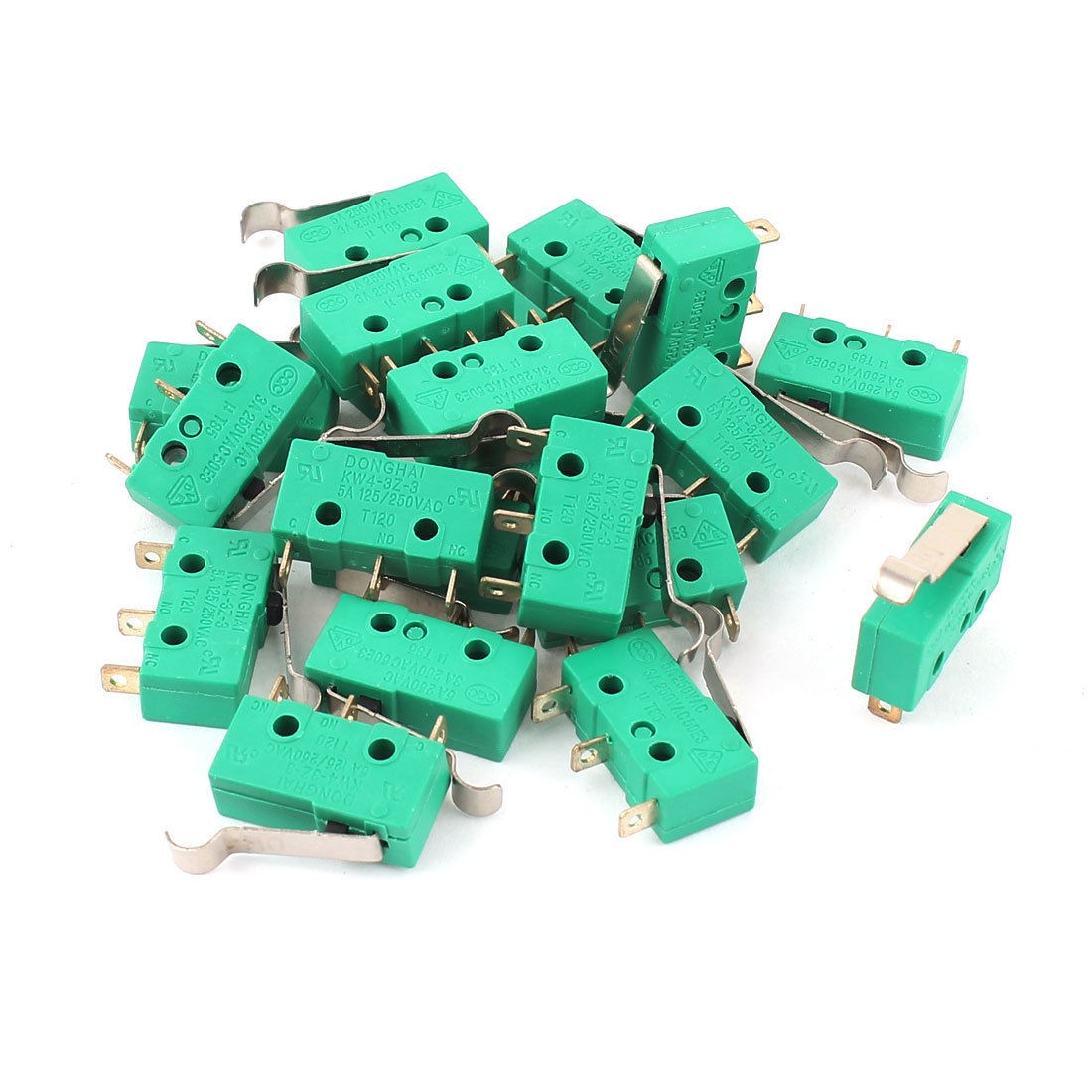20pcs KW4 3Z 3 SPDT AC250V 125V 5A R Lever Self Reset Micro Limit Switch