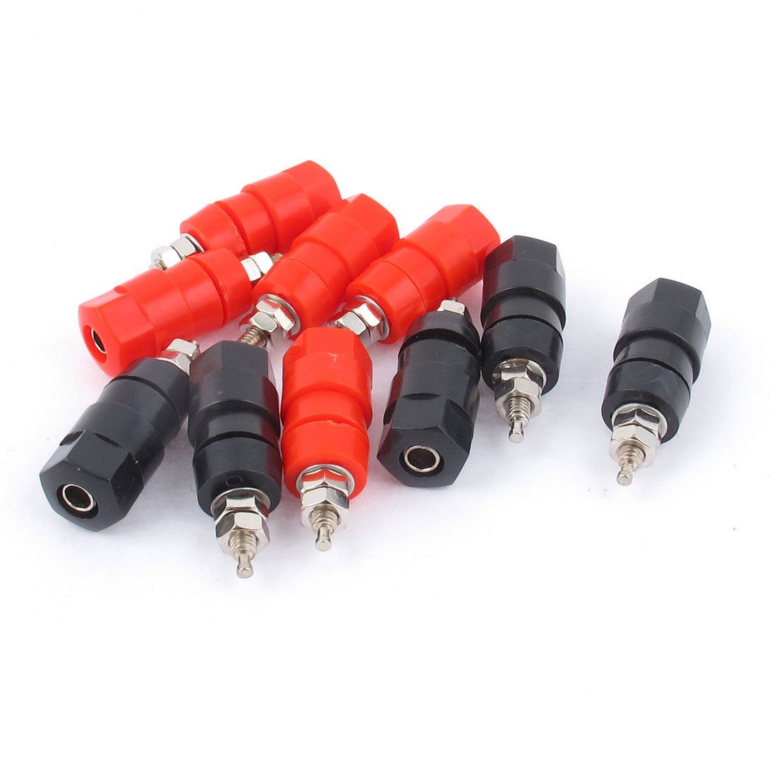 10 Pcs Red Black Plastic Shell Speaker Amplifier 4mm Banana Plug Binding Post