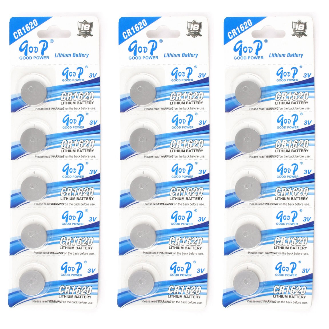 15pcs New CR1620 Button Cell Battery 3V Li ion ECR1620 KCR1620 BR1620 DL1620
